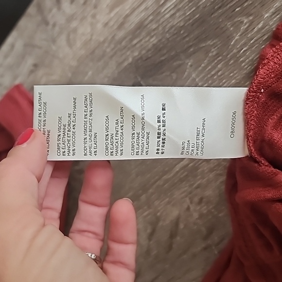 Free People Birdie Henley Top in Cowboy Flowy Tunic Top Brick Red Small - Picture 7 of 13